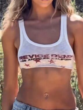REVICE Denim Kyoto Crop Tank Rockstar Graphic
